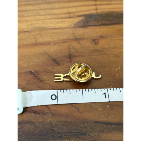 Vintage Gold Tone Joyce Lapel Pin Tie Tack 1” - Picture 7 of 7
